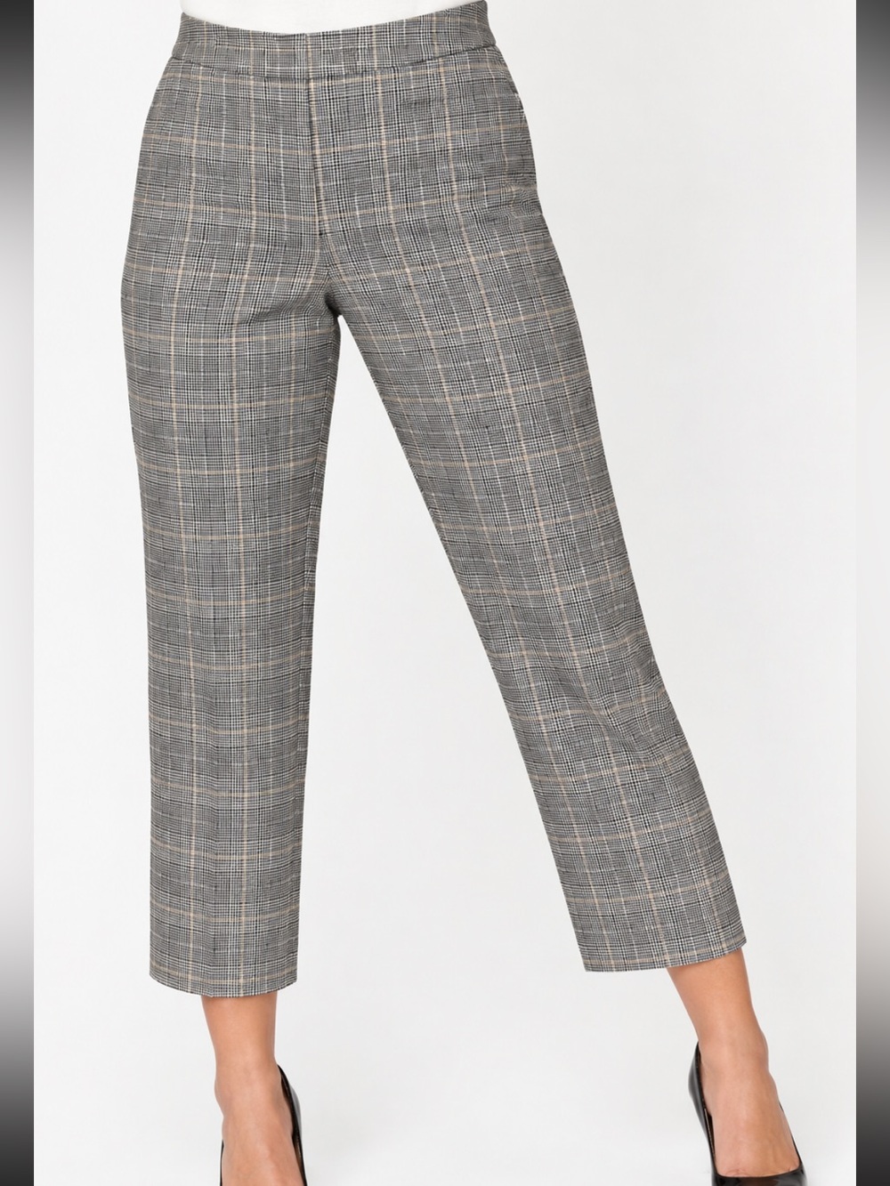 Babaton Aritzia Conan plaid tailored high waist tapered cropped trousers sz 2